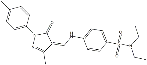 N,N-diethyl-4-({[3-methyl-1-(4-methylphenyl)-5-oxo-1,5-dihydro-4H-pyrazol-4-ylidene]methyl}amino)benzenesulfonamide 结构式