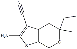 2-amino-5-ethyl-5-methyl-4,7-dihydro-5H-thieno[2,3-c]pyran-3-carbonitrile 结构式