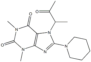 1,3-dimethyl-7-(1-methyl-2-oxopropyl)-8-(1-piperidinyl)-3,7-dihydro-1H-purine-2,6-dione 结构式