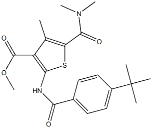 methyl 2-[(4-tert-butylbenzoyl)amino]-5-[(dimethylamino)carbonyl]-4-methyl-3-thiophenecarboxylate 结构式