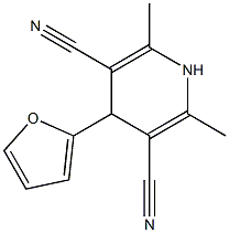 4-(2-furyl)-2,6-dimethyl-1,4-dihydropyridine-3,5-dicarbonitrile 结构式