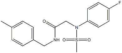 2-[4-fluoro(methylsulfonyl)anilino]-N-(4-methylbenzyl)acetamide 结构式