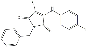 1-benzyl-3-chloro-4-(4-iodoanilino)-1H-pyrrole-2,5-dione 结构式