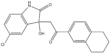 5-chloro-3-hydroxy-3-[2-oxo-2-(5,6,7,8-tetrahydro-2-naphthalenyl)ethyl]-1,3-dihydro-2H-indol-2-one 结构式