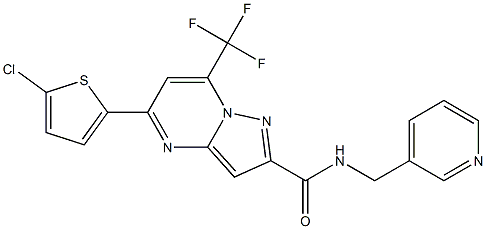 5-(5-chloro-2-thienyl)-N-(3-pyridinylmethyl)-7-(trifluoromethyl)pyrazolo[1,5-a]pyrimidine-2-carboxamide 结构式