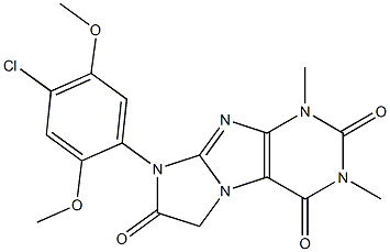 8-(4-chloro-2,5-dimethoxyphenyl)-1,3-dimethyl-1H-imidazo[2,1-f]purine-2,4,7(3H,6H,8H)-trione 结构式