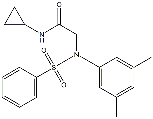 N-cyclopropyl-2-[3,5-dimethyl(phenylsulfonyl)anilino]acetamide 结构式