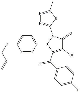 5-[4-(allyloxy)phenyl]-4-(4-fluorobenzoyl)-3-hydroxy-1-(5-methyl-1,3,4-thiadiazol-2-yl)-1,5-dihydro-2H-pyrrol-2-one 结构式