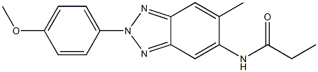 N-[2-(4-methoxyphenyl)-6-methyl-2H-1,2,3-benzotriazol-5-yl]propanamide 结构式