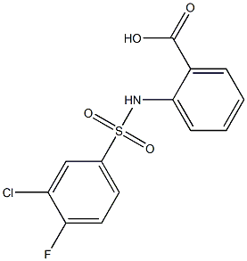 2-{[(3-chloro-4-fluorophenyl)sulfonyl]amino}benzoic acid 结构式