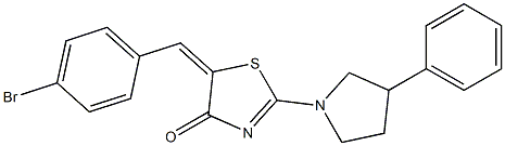 5-(4-bromobenzylidene)-2-(3-phenyl-1-pyrrolidinyl)-1,3-thiazol-4(5H)-one 结构式