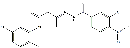 3-({3-chloro-4-nitrobenzoyl}hydrazono)-N-(5-chloro-2-methylphenyl)butanamide 结构式