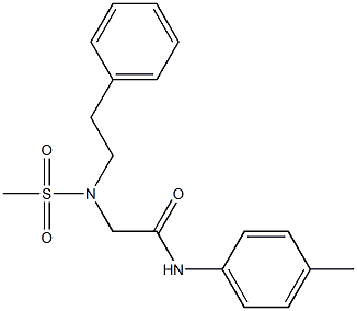 N-(4-methylphenyl)-2-[(methylsulfonyl)(2-phenylethyl)amino]acetamide 结构式