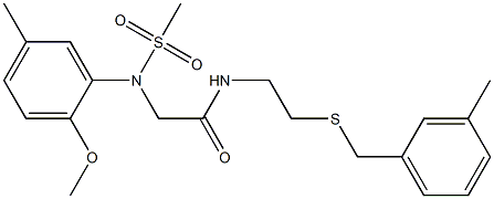 2-[2-methoxy-5-methyl(methylsulfonyl)anilino]-N-{2-[(3-methylbenzyl)sulfanyl]ethyl}acetamide 结构式