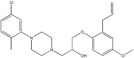 1-(2-allyl-4-methoxyphenoxy)-3-[4-(5-chloro-2-methylphenyl)-1-piperazinyl]-2-propanol 结构式