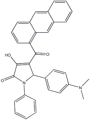 4-(1-anthrylcarbonyl)-5-[4-(dimethylamino)phenyl]-3-hydroxy-1-phenyl-1,5-dihydro-2H-pyrrol-2-one 结构式