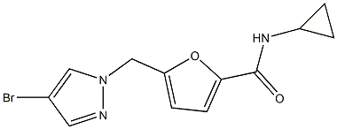 5-[(4-bromo-1H-pyrazol-1-yl)methyl]-N-cyclopropyl-2-furamide 结构式