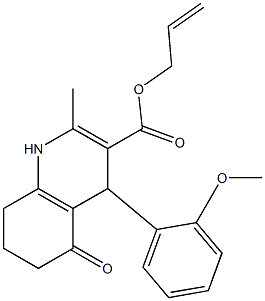 allyl 4-(2-methoxyphenyl)-2-methyl-5-oxo-1,4,5,6,7,8-hexahydro-3-quinolinecarboxylate 结构式