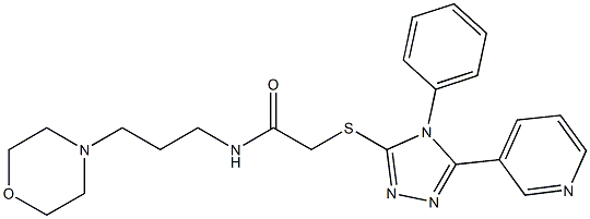 N-[3-(4-morpholinyl)propyl]-2-{[4-phenyl-5-(3-pyridinyl)-4H-1,2,4-triazol-3-yl]sulfanyl}acetamide 结构式