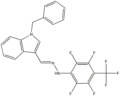 1-benzyl-1H-indole-3-carbaldehyde [2,3,5,6-tetrafluoro-4-(trifluoromethyl)phenyl]hydrazone 结构式