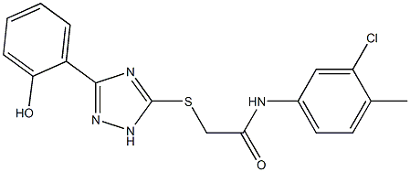 N-(3-chloro-4-methylphenyl)-2-{[3-(2-hydroxyphenyl)-1H-1,2,4-triazol-5-yl]sulfanyl}acetamide 结构式