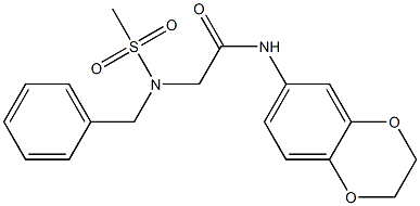 2-[benzyl(methylsulfonyl)amino]-N-(2,3-dihydro-1,4-benzodioxin-6-yl)acetamide 结构式