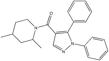 1-[(1,5-diphenyl-1H-pyrazol-4-yl)carbonyl]-2,4-dimethylpiperidine 结构式