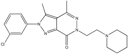 2-(3-chlorophenyl)-3,4-dimethyl-6-[2-(1-piperidinyl)ethyl]-2,6-dihydro-7H-pyrazolo[3,4-d]pyridazin-7-one 结构式