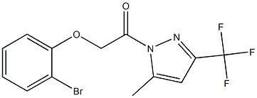 2-bromophenyl 2-[5-methyl-3-(trifluoromethyl)-1H-pyrazol-1-yl]-2-oxoethyl ether 结构式