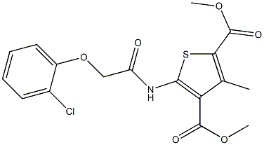 dimethyl 5-{[(2-chlorophenoxy)acetyl]amino}-3-methyl-2,4-thiophenedicarboxylate 结构式