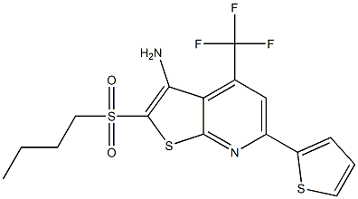 2-(butylsulfonyl)-6-(2-thienyl)-4-(trifluoromethyl)thieno[2,3-b]pyridin-3-amine 结构式
