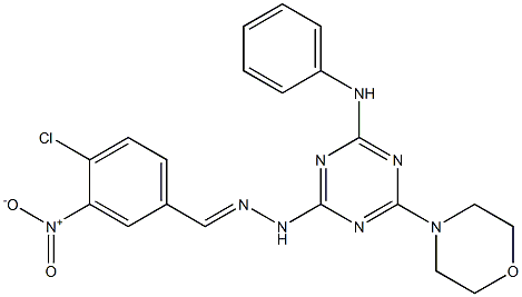 4-chloro-3-nitrobenzaldehyde [4-anilino-6-(4-morpholinyl)-1,3,5-triazin-2-yl]hydrazone 结构式