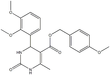 4-methoxybenzyl 4-(2,3-dimethoxyphenyl)-6-methyl-2-oxo-1,2,3,4-tetrahydro-5-pyrimidinecarboxylate 结构式