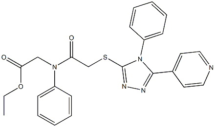 ethyl [({[4-phenyl-5-(4-pyridinyl)-4H-1,2,4-triazol-3-yl]sulfanyl}acetyl)anilino]acetate 结构式