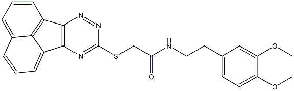 2-(acenaphtho[1,2-e][1,2,4]triazin-9-ylsulfanyl)-N-[2-(3,4-dimethoxyphenyl)ethyl]acetamide 结构式