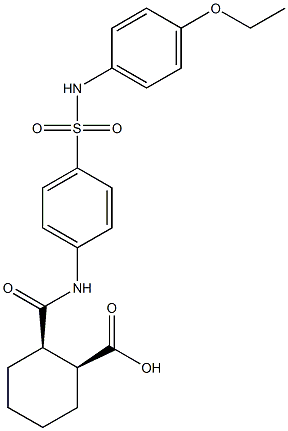 (1S,2R)-2-({4-[(4-ethoxyanilino)sulfonyl]anilino}carbonyl)cyclohexanecarboxylic acid 结构式