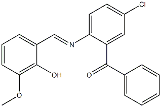(5-chloro-2-{[(E)-(2-hydroxy-3-methoxyphenyl)methylidene]amino}phenyl)(phenyl)methanone 结构式