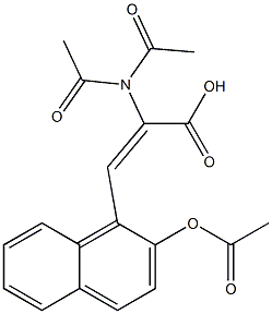 (E)-3-[2-(acetyloxy)-1-naphthyl]-2-(diacetylamino)-2-propenoic acid 结构式