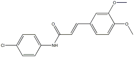 (E)-N-(4-chlorophenyl)-3-(3,4-dimethoxyphenyl)-2-propenamide 结构式