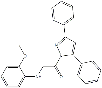 1-(3,5-diphenyl-1H-pyrazol-1-yl)-2-(2-methoxyanilino)-1-ethanone 结构式