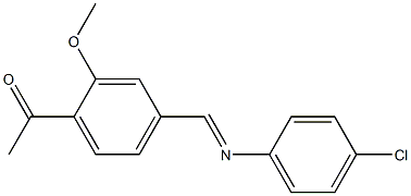 1-(4-{[(4-chlorophenyl)imino]methyl}-2-methoxyphenyl)-1-ethanone 结构式