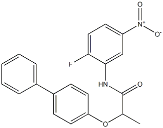 2-([1,1'-biphenyl]-4-yloxy)-N-(2-fluoro-5-nitrophenyl)propanamide 结构式