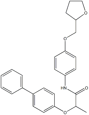 2-([1,1'-biphenyl]-4-yloxy)-N-[4-(tetrahydro-2-furanylmethoxy)phenyl]propanamide 结构式