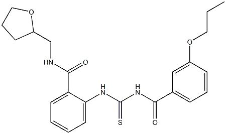 2-({[(3-propoxybenzoyl)amino]carbothioyl}amino)-N-(tetrahydro-2-furanylmethyl)benzamide 结构式