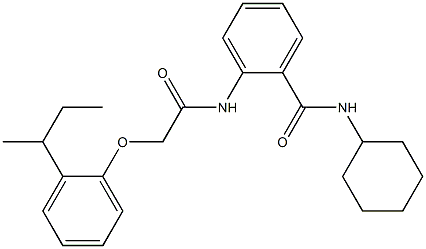 2-({2-[2-(sec-butyl)phenoxy]acetyl}amino)-N-cyclohexylbenzamide 结构式