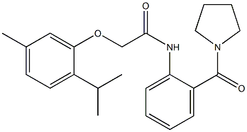 2-(2-isopropyl-5-methylphenoxy)-N-[2-(1-pyrrolidinylcarbonyl)phenyl]acetamide 结构式