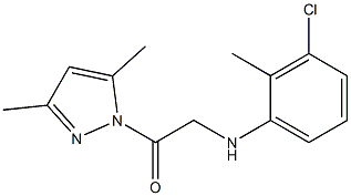 2-(3-chloro-2-methylanilino)-1-(3,5-dimethyl-1H-pyrazol-1-yl)-1-ethanone 结构式