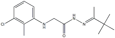 2-(3-chloro-2-methylanilino)-N'-[(E)-1,2,2-trimethylpropylidene]acetohydrazide 结构式