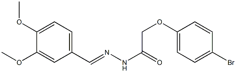 2-(4-bromophenoxy)-N'-[(E)-(3,4-dimethoxyphenyl)methylidene]acetohydrazide 结构式