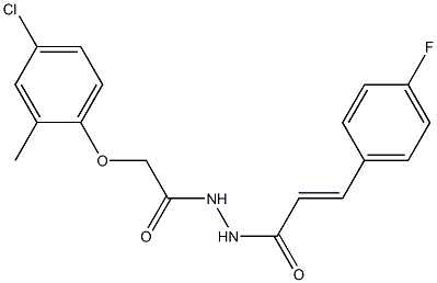 2-(4-chloro-2-methylphenoxy)-N'-[(E)-3-(4-fluorophenyl)-2-propenoyl]acetohydrazide 结构式